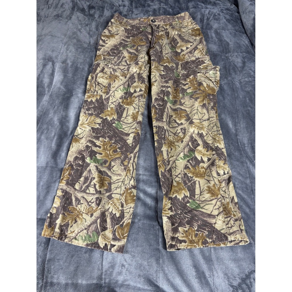 Master Sportsman Mens Camo Cargo Pants Medium Brown Oak‎ Leaf Cotton 31x29